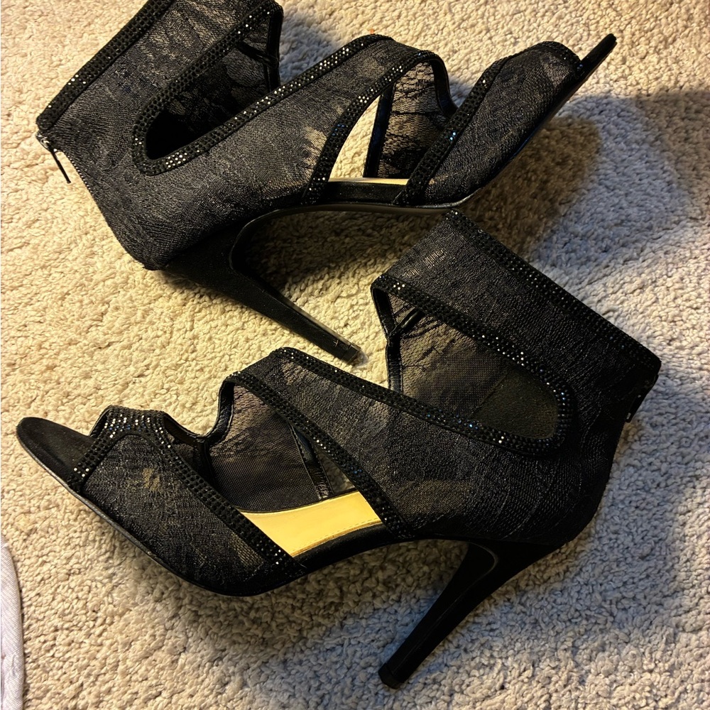 Jessica Simpson Black Mesh Heels